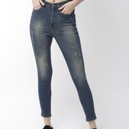 Flying Machine Women Blue Twiggy Super Skinny Fit Cropped High-Rise Stretchable Jeans-image-20