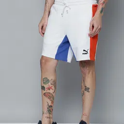 Puma Men Mid-Rise CLASSICS Block 8" Regular Fit Pure Cotton Outdoor Shorts-image-86