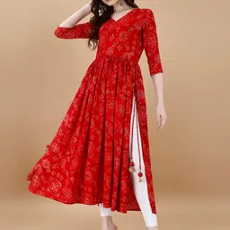 TextileNow Women Dyed Cold-Shoulder Sleeves Mirror Work Anarkali Kurta-picture-12