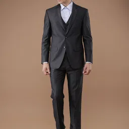 Louis Philippe Navy Solid Single-Breasted Ultra Fit Formal Suit-picture-44