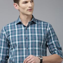 Park Avenue Men Slim Fit Tartan Checks Opaque Pure Cotton Casual Shirt-image-52
