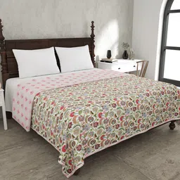 JAIPUR FABRIC Pink & Green Mild Winter 120 GSM Pure Cotton Double Bed Dohar-image-21