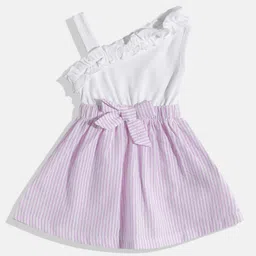 Moms Love Infant Girls Striped Seersucker Pure Cotton Dress with Bow Detail-image-81