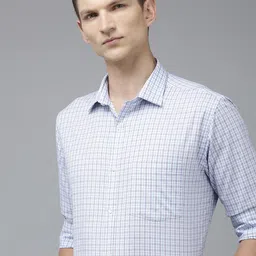 Park Avenue Men Slim Fit Tartan Checks Opaque Pure Cotton Formal Shirt-image-12