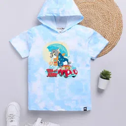 YK X Minute Mirth Boys Tie & Dye Tom & Jerry Printed Cotton Hooded T-shirt-picture-53