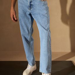 DENNISON Men Smart Baggy Fit Clean Look Heavy Fade Cotton Jeans-image-52