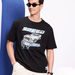Aeropostale Graphic Printed Drop-Shoulder Sleeves Pure Cotton T-shirt-image-40