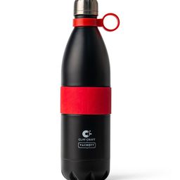 CLAY CRAFT Stark Black & Red Single Stainless Steel Double Wall Vacuum Water Bottle 1L-0