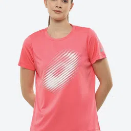 ASICS Women Pink Brand Logo Printed BIG GRAPHIC SS Round Neck Sports Running T-shirt-picture-35