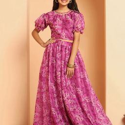 BAESD Girls Floral Printed Ready to Wear Lehenga & Blouse-picture-35