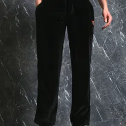 Breakbounce Men Black Striped Straight Fit Jogger Trouser-image-53