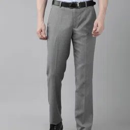 Park Avenue Men Checked Mid-Rise Smart Fit Formal Trousers-image-89