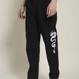 Bene Kleed Unisex Drago Side Printed Straight Fit Trousers-image-46