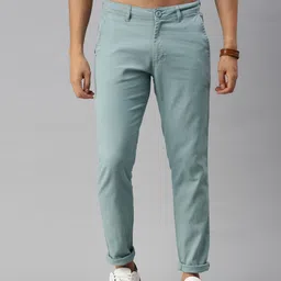 Roadster Men Blue Regular Fit Self Design Regular Trousers-image-19