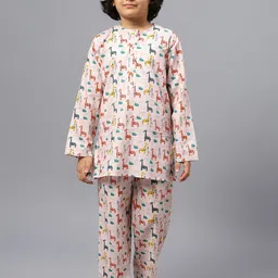 Kiddiekid Kids Giraffe Printed Pure Cotton Shirt & Trousers-picture-50