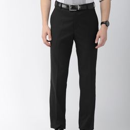 Park Avenue Men Black Smart Slim Fit Solid Formal Trousers-image-129
