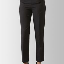 FableStreet Women Black Regular Fit Solid Regular Trousers-image-11