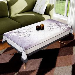 Kuber Industries Grey Floral Cotton 4-Seater Table Cover-29