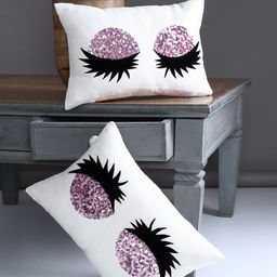 Alina decor Set of 2 Embellished Rectangle Cushion Covers-picture-0