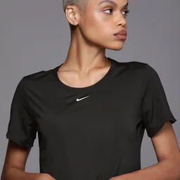 Nike Black Brand Logo Dri-FIT Standard Fit ONE DF SS STD Regular Top-28