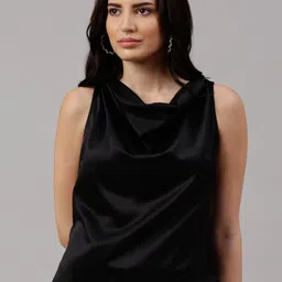 NEUDIS Cowl Neck Regular Sleeveless Opaque Casual Top-image-82
