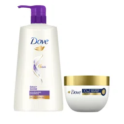 Dove Set of Daily Shine Shampoo - 650ml & 10-in-1 Deep Repair Treatment Hair Mask - 120ml-35