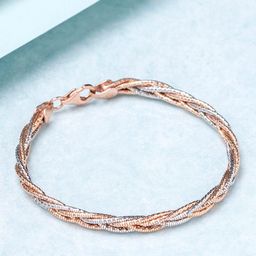 Zavya Women 925 Sterling Silver Rose Gold-Plated Wraparound Bracelet-image-54