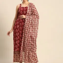 anayna Printed Regular Pure Cotton Kurta with Trousers & With Dupatta-0