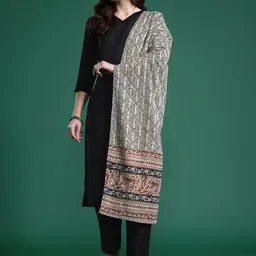 Indo Era Solid Regular Kurta with Trousers & Dupatta-picture-18