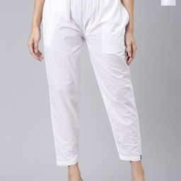 TWIN BIRDS Women Pack Of 2 Mid-Rise Pure Cotton Cropped Cigarette Trousers-image-70