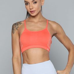 HRX by Hrithik Roshan Seamless Women Coral Orange Rapid Dry Yoga Sports Bra 3654-10
