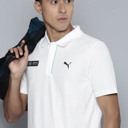 PUMA Motorsport Mercedes AMG Petronas Polo Collar Applique Detail T-shirt-image-84