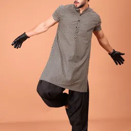 SHIWAM ETHNIX Men Geometric Printed Kurta with Salwar-picture-0