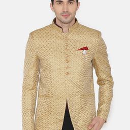 Wintage Men Gold-Toned Printed Single-Breasted Blazer-41