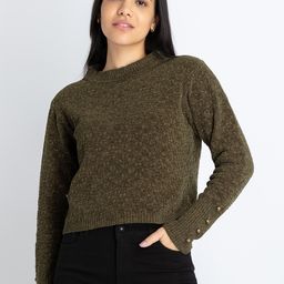 Status Quo Cable Knit Self Design Acrylic Crop Pullover-picture-16
