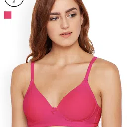 Bodycare Pack of 2 Solid Non-Wired Heavily Padded Push-Up Bras 6566CO-2PCS-14