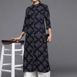 Varanga Bandhani Printed Indigo Kurta-35