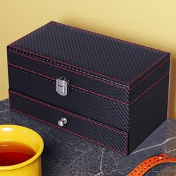 Aura Black Water ResistantWatch Accessory Organiser Box-21