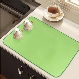 Kuber Industries Blue 3 Pieces Rectangular Microfiber Kitchen Table Placemats-46