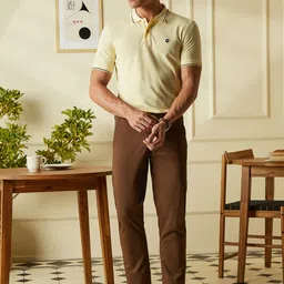 Van Heusen Sport Men Cream-Coloured Solid Polo Collar T-shirt-image-58