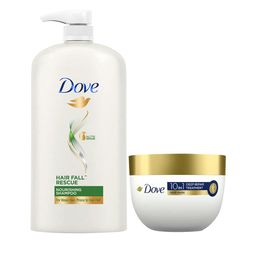 Dove Set of Hair Fall Rescue Shampoo 1 L & Deep Repair Treatment Hair Mask 300 ml-18