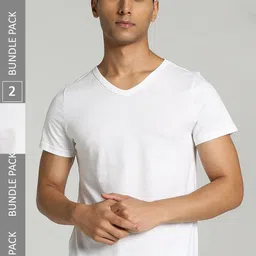 Puma Men Pack of 2 Solid Pure Cotton V-Neck Innerwear Vests-image-51