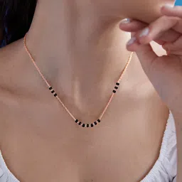 MINUTIAE Rose Gold-Plated Artificial Beads Mangalsutra-image-60