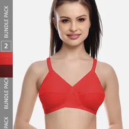 FIMS Red & Maroon Pack of 2 Cotton Blend Non-Padded Bra MTR_Cross_Bra_RedMaroon_B-image-64