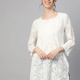 ADA Women Chikankari Hand Embroidered Straight Kurti-picture-40