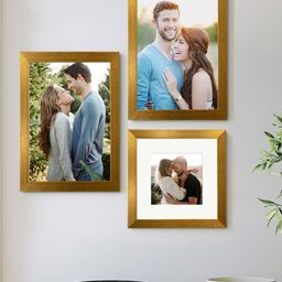 Art Street Set Of 3 Gold-Toned Textured Wall Photo Frames-7