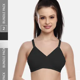 FIMS Black & White ack of 2 Cotton Blend Non-Padded Bras MTR_Cross_Bra_BlackWhite_B-image-72
