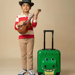 Nasher Miles Kids Tic Tac Toe 360-Degree Rotation Hard-Sided Cabin Trolley Bag 44 cm-1