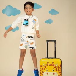 Nasher Miles Kids Tic Tac Toe 360-Degree Rotation Hard-Sided Cabin Trolley Bag 44 cm-12