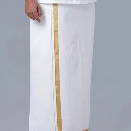 Ramraj Men Pack of 2 Pure Cotton Dhotis With Zari Border-18